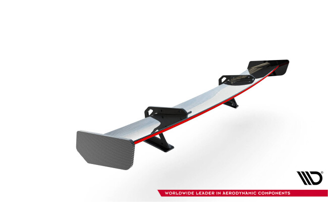 Maxton Design Carbon Heckflügel Heckspoiler mit Schwanenhals Halterungen und LED für Honda Civic SI Mk10