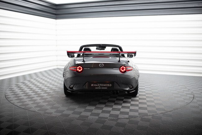 Maxton Design Carbon Heckflügel Heckspoiler mit Schwanenhals Halterungen und LED für Mazda MX-5 ND (Mk4)