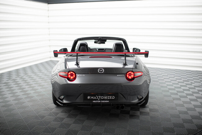 Maxton Design Carbon Heckflügel Heckspoiler mit Schwanenhals Halterungen und LED für Mazda MX-5 ND (Mk4)