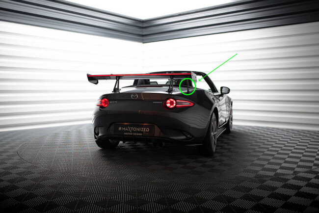 Maxton Design Carbon Heckflügel Heckspoiler mit Schwanenhals Halterungen und LED für Mazda MX-5 ND (Mk4)