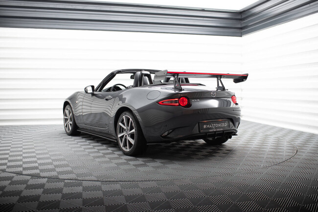 Maxton Design Carbon Heckflügel Heckspoiler mit Schwanenhals Halterungen und LED für Mazda MX-5 ND (Mk4)