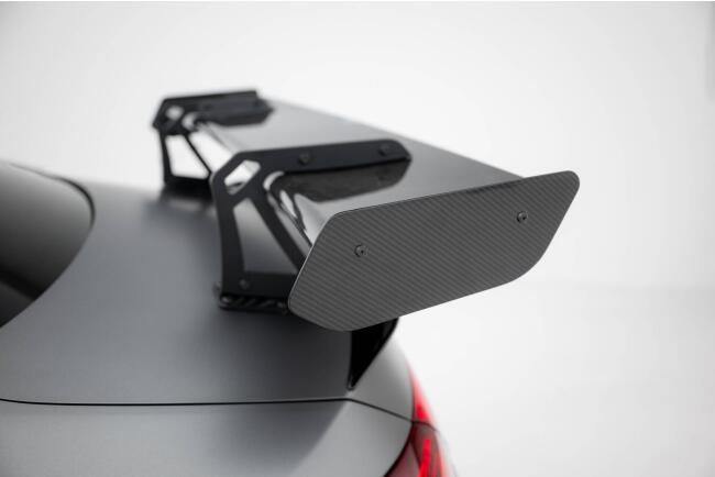 Maxton Design Carbon Heckflügel Heckspoiler mit Schwanenhals Halterungen und LED für Mercedes-Benz CLA Coupe C118 / C118 Facelift