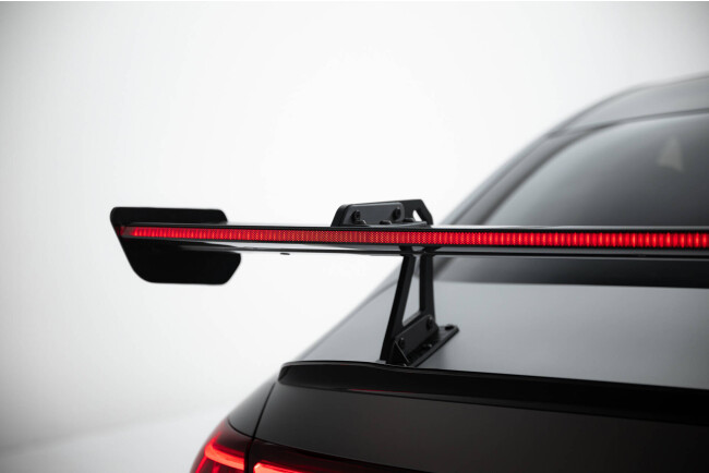 Maxton Design Carbon Heckflügel Heckspoiler mit Schwanenhals Halterungen und LED für Mercedes-Benz CLA Coupe C118 / C118 Facelift