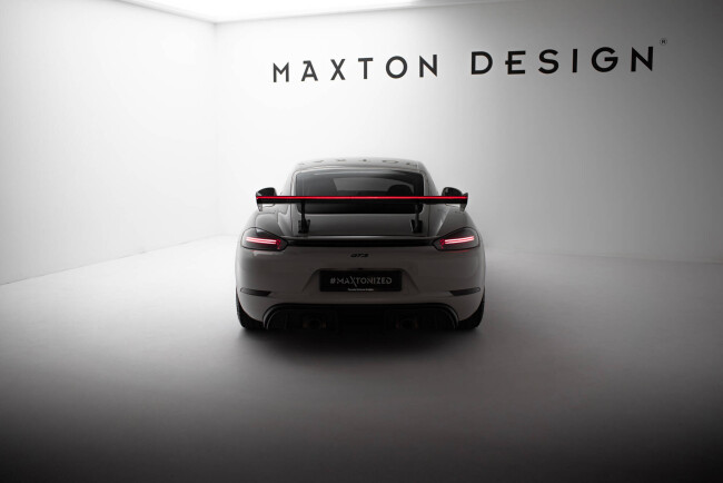 Maxton Design Carbon Heckflügel Heckspoiler mit Standfuß innen V.1 und LED für Porsche 718 Cayman 982c