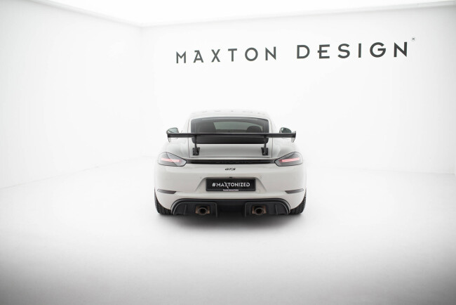 Maxton Design Carbon Heckflügel Heckspoiler mit Standfuß innen V.1 für Porsche 718 Cayman 982c
