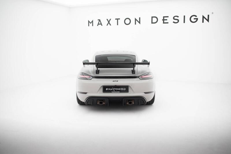 Maxton Design Carbon Heckflügel Heckspoiler mit Standfuß innen V.2 für Porsche 718 Cayman 982c