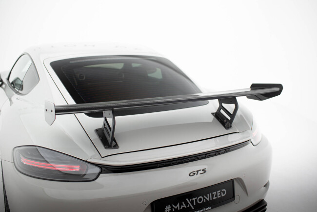 Maxton Design Carbon Heckflügel Heckspoiler mit Standfuß innen V.2 für Porsche 718 Cayman 982c