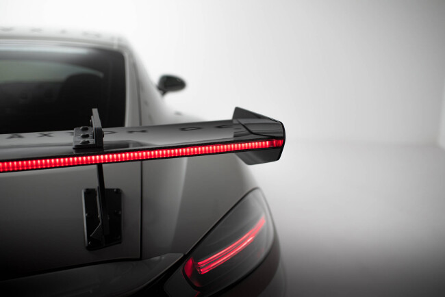 Maxton Design Carbon Heckflügel Heckspoiler mit Schwanenhals Halterungen V.1 und LED für Porsche 718 Cayman 982c