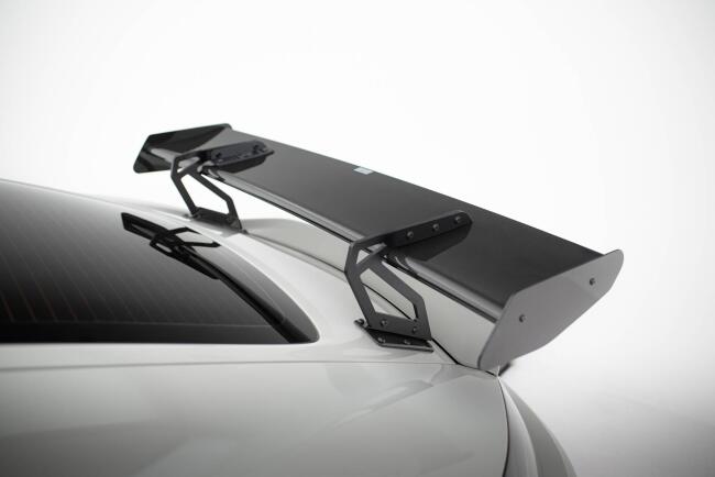 Maxton Design Carbon Heckflügel Heckspoiler mit Schwanenhals Halterungen V.2 und LED für Porsche 718 Cayman 982c