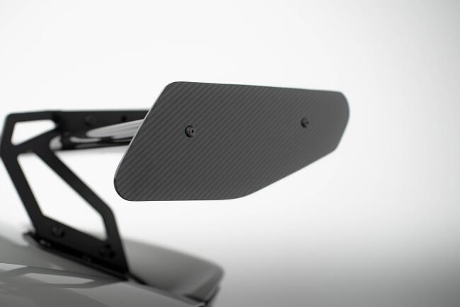 Maxton Design Carbon Heckflügel Heckspoiler mit Schwanenhals Halterungen V.2 und LED für Porsche 718 Cayman 982c