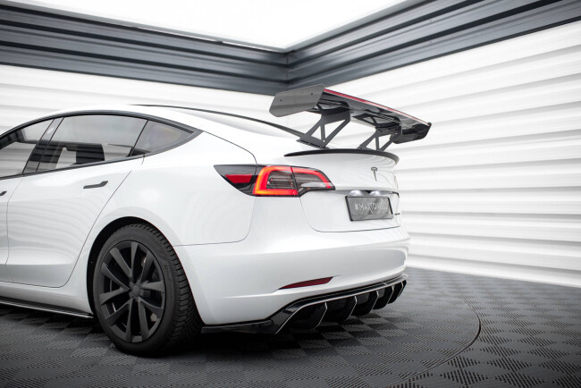 Maxton Design Carbon Heckflügel Heckspoiler V.2 mit LED für Tesla Model 3
