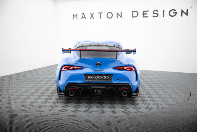 Maxton Design Carbon Heckflügel Heckspoiler mit Standfuß außen und LED für Toyota Supra Mk5