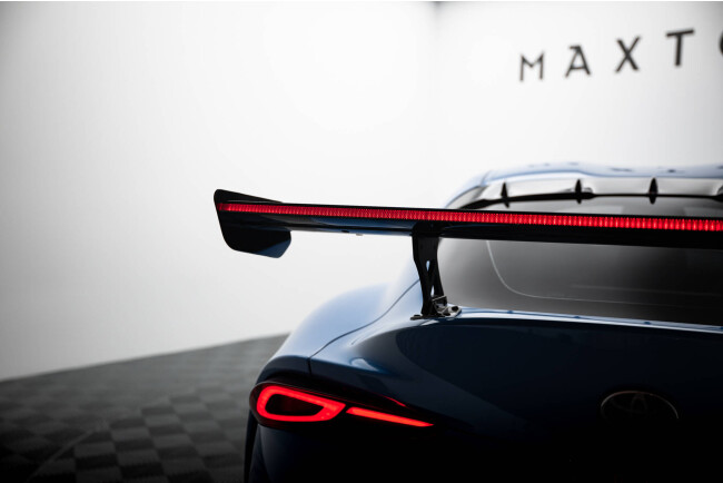 Maxton Design Carbon Heckflügel Heckspoiler mit Standfuß außen und LED für Toyota Supra Mk5