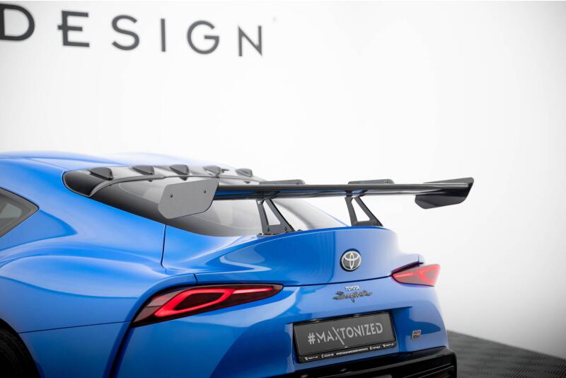 Maxton Design Carbon Heckflügel Heckspoiler mit Schwanenhals Halterungen für Toyota Supra Mk5