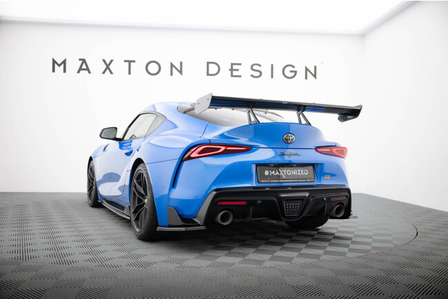 Maxton Design Carbon Heckflügel Heckspoiler mit Schwanenhals Halterungen für Toyota Supra Mk5