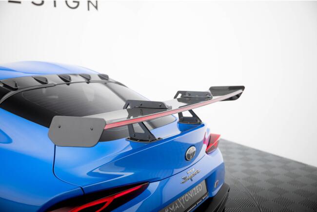 Maxton Design Carbon Heckflügel Heckspoiler mit Schwanenhals Halterungen und LED für Toyota Supra Mk5