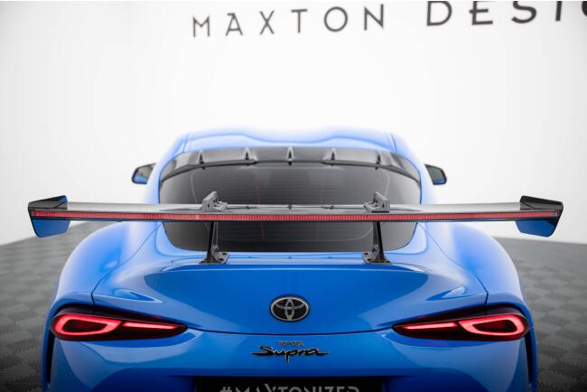 Maxton Design Carbon Heckflügel Heckspoiler mit Schwanenhals Halterungen und LED für Toyota Supra Mk5