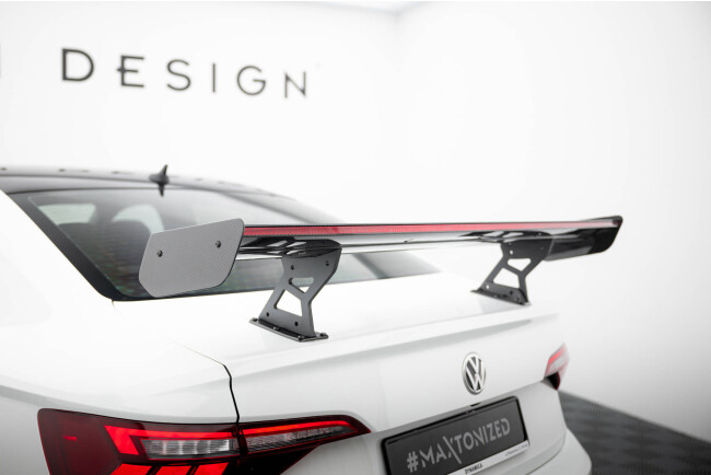 Maxton Design Carbon Heckflügel Heckspoiler mit Standfuß innen und LED für VW Jetta GLI Mk7