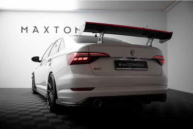 Maxton Design Carbon Heckflügel Heckspoiler mit Standfuß innen und LED für VW Jetta GLI Mk7