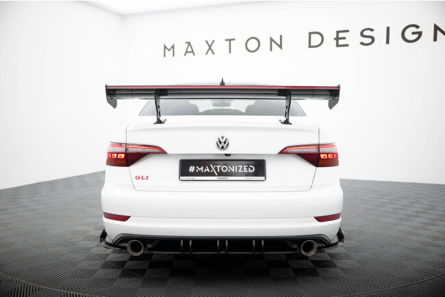 Maxton Design Carbon Heckflügel Heckspoiler mit Standfuß innen und LED für VW Jetta GLI Mk7