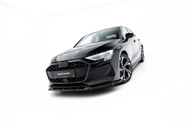Maxton Design Frontlippe V.1 für Audi A3 Limousine 8Y Facelift Hochglanz schwarz