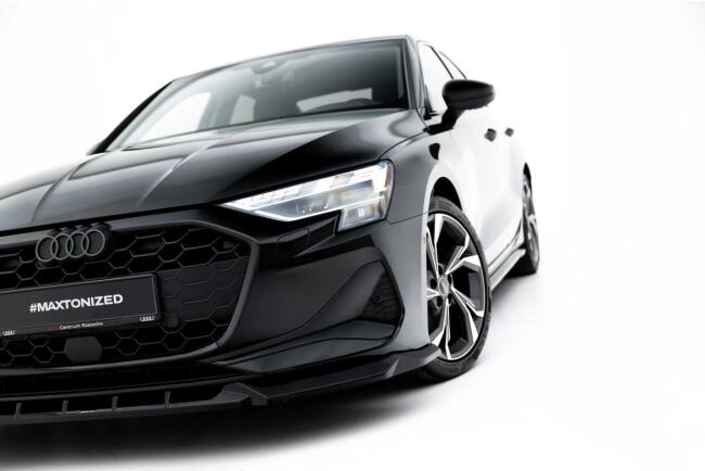 Maxton Design Frontlippe V.1 für Audi A3 Limousine 8Y Facelift Hochglanz schwarz
