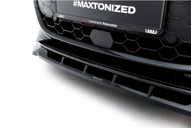 Maxton Design Frontlippe V.1 für Audi A3 Limousine 8Y Facelift Hochglanz schwarz