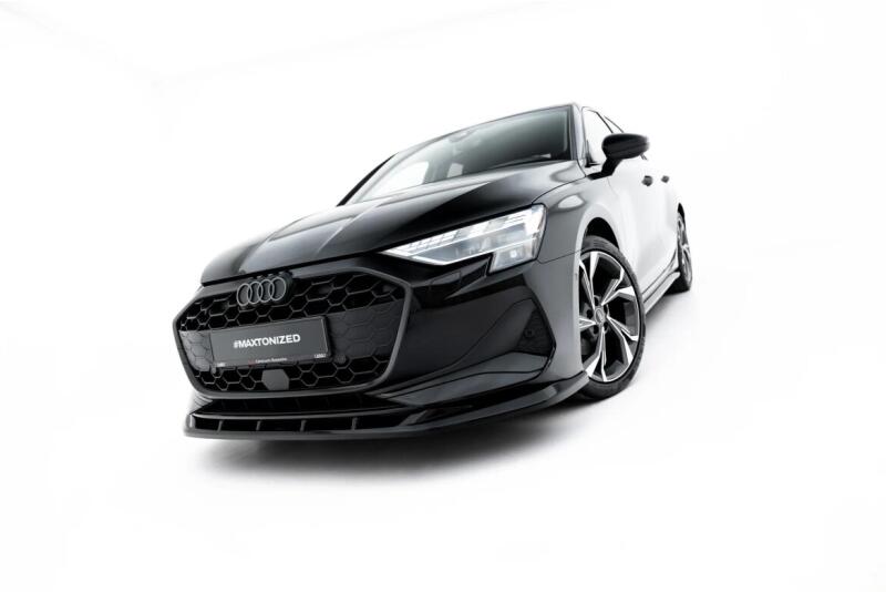 Maxton Design Frontlippe V.2 für Audi A3 Limousine 8Y Facelift Hochglanz schwarz