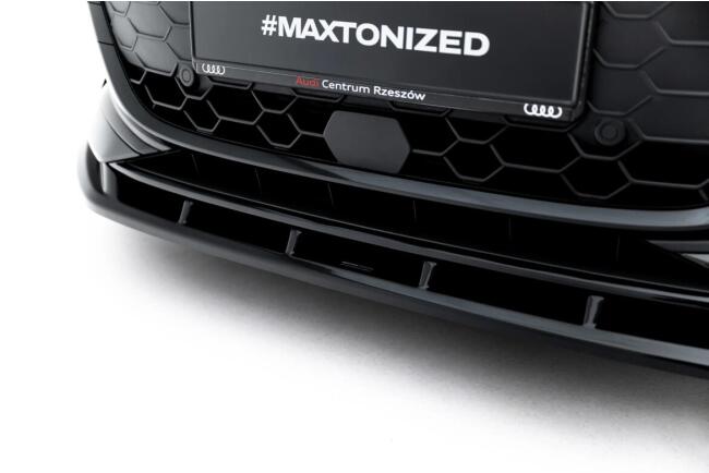 Maxton Design Frontlippe V.2 für Audi A3 Limousine 8Y Facelift Hochglanz schwarz