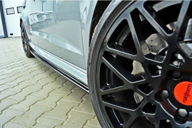 Maxton Design Seitenschweller (Paar) V.1 für Audi RS3 8V Sportback vor Facelift Hochglanz schwarz