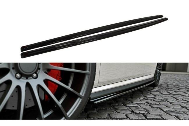 Maxton Design Seitenschweller (Paar) für VW Polo 5 GTI Facelift Hochglanz schwarz