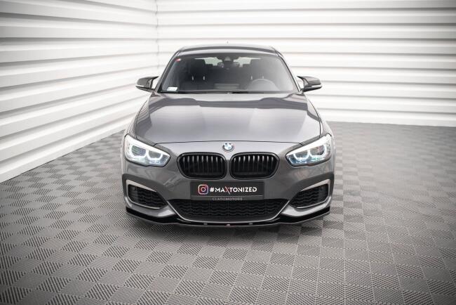 Maxton Design Frontlippe V.1 für BMW 1er F20 / F21 M-Paket Facelift 2015-2019 Hochglanz schwarz