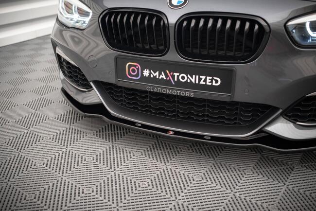 Maxton Design Frontlippe V.1 für BMW 1er F20 / F21 M-Paket Facelift 2015-2019 Hochglanz schwarz