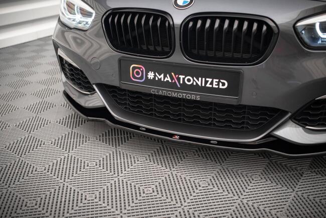 Maxton Design Frontlippe V.1 für BMW 1er F20 / F21 M Power Facelift Hochglanz schwarz