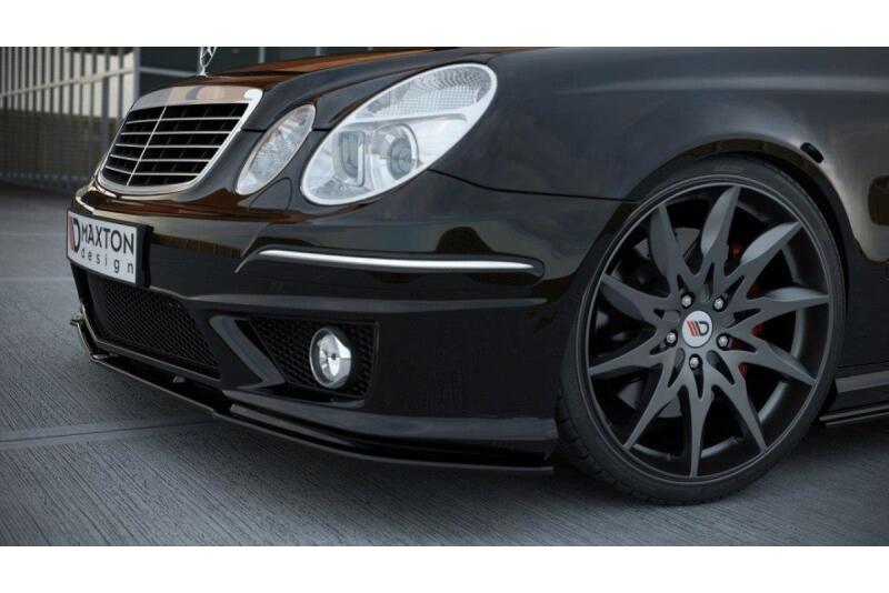 Maxton Design Frontlippe für Mercedes E-Klasse W211 AMG Facelift Hochglanz schwarz