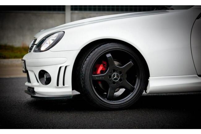 Maxton Design Frontlippe für Mercedes SLK R170 für AMG 204 Stoßstange Hochglanz schwarz