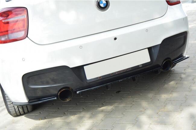 Maxton Design Diffusor Flaps für BMW 1er F20 / F21 M Power vor Facelift Hochglanz schwarz
