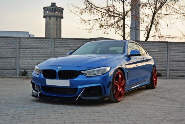 Maxton Design Street Pro Seitenschweller (Paar) V.1 für BMW 4er F32 F33 F36 M-Paket Schwarz matt