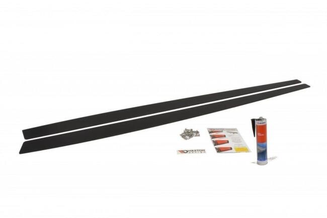 Maxton Design Street Pro Seitenschweller (Paar) V.1 für BMW 4er F32 F33 F36 M-Paket Schwarz matt