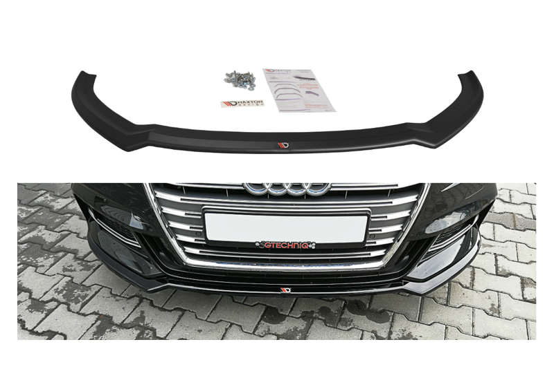 Maxton Design Frontlippe V.2 für Audi S3 / A3 S-Line 8V Facelift Hochglanz schwarz