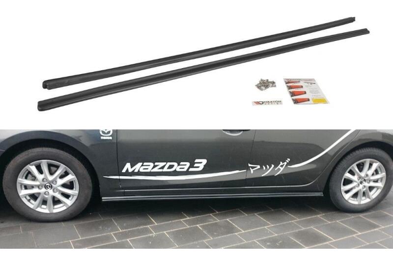 Maxton Design Seitenschweller (Paar) für Mazda 3 BM (Mk3) Facelift Hochglanz schwarz