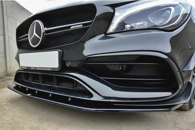 Maxton Design Frontlippe V.1 für Mercedes CLA A45 AMG C117 Facelift Hochglanz schwarz
