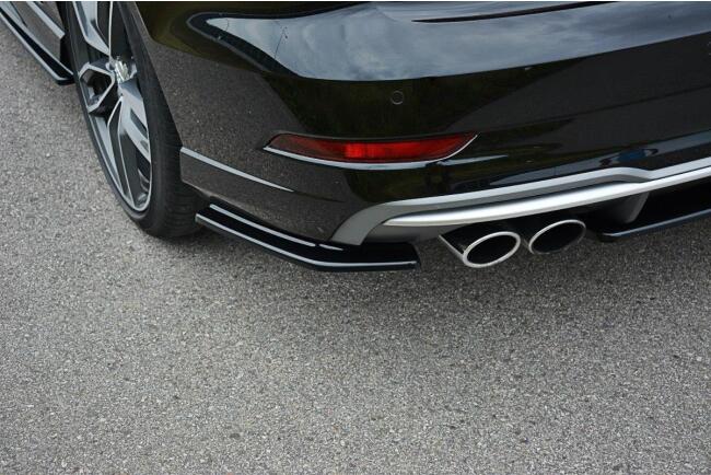 Maxton Design Diffusor Flaps für Audi S3 / A3 S-Line 8V Limousine Facelift Hochglanz schwarz