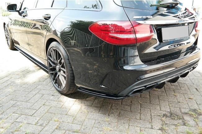 Maxton Design Diffusor Flaps für Mercedes C-Klasse S205 63 AMG Hochglanz schwarz