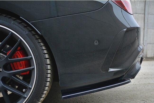 Maxton Design Diffusor Flaps für Mercedes CLA A45 AMG C117 Facelift Hochglanz schwarz
