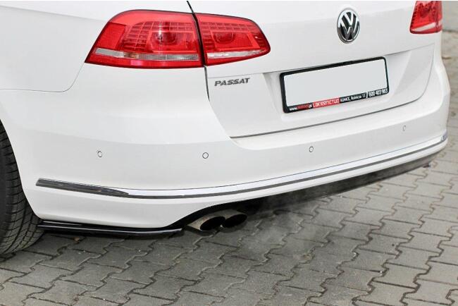 Maxton Design Diffusor Flaps für VW Passat B7 R-Line Variant Hochglanz schwarz