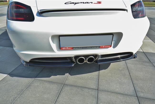 Maxton Design Diffusor Flaps für Porsche Cayman S 987C Hochglanz schwarz