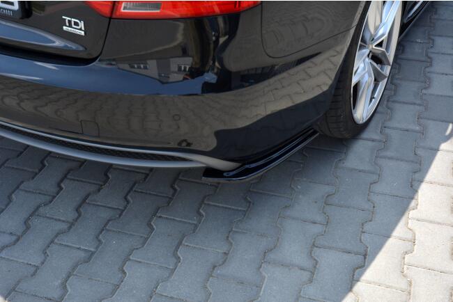 Maxton Design Diffusor Flaps für Audi A5 8T S-Line Sportback Facelift Hochglanz schwarz