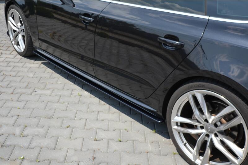 Maxton Design Seitenschweller (Paar) für Audi S5 / A5 / A5 S-Line 8T Sportback (vor und nach Facelift) Hochglanz schwarz