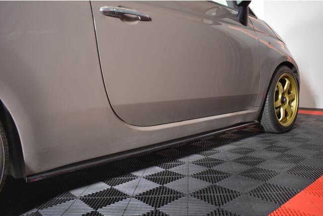 Maxton Design Seitenschweller (Paar) für Fiat 500 Hatchback vor Facelift Hochglanz schwarz